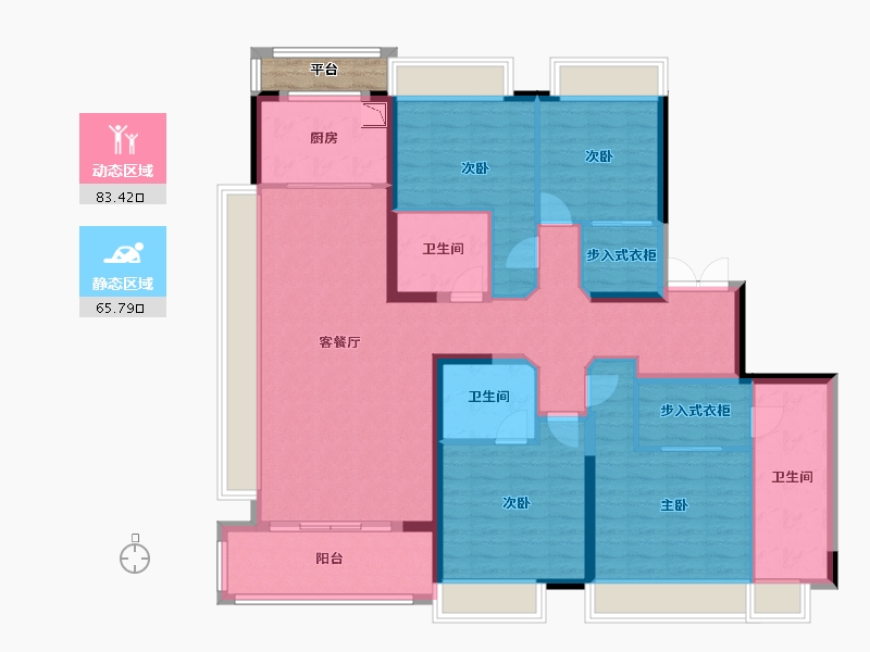 江苏省-常州市-琅越龙洲-136.35-户型库-动静分区