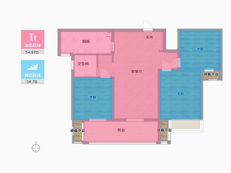 河南省-洛阳市-旭辉朗瑞・中央公园-82.40-户型库-动静分区