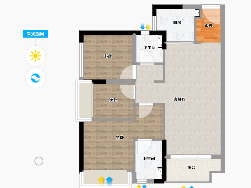 广东省-珠海市-万科第五园-70.00-户型库-采光通风