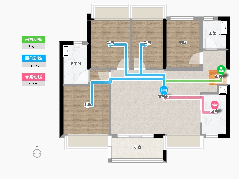 广东省-珠海市-万科第五园-78.24-户型库-动静线