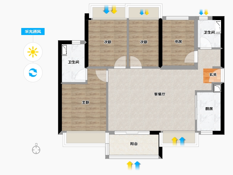 广东省-珠海市-万科第五园-78.24-户型库-采光通风