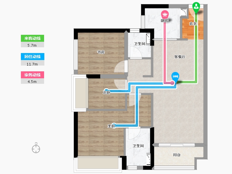 广东省-珠海市-万科第五园-69.83-户型库-动静线