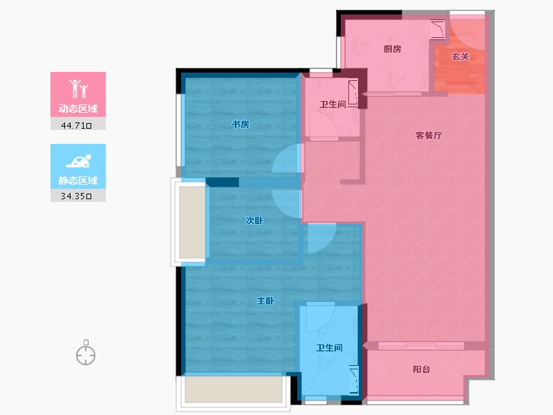 广东省-珠海市-万科第五园-69.83-户型库-动静分区