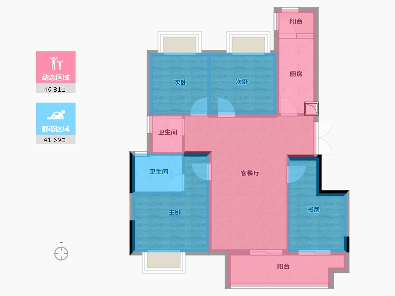 重庆-重庆市-溪山�h-78.33-户型库-动静分区