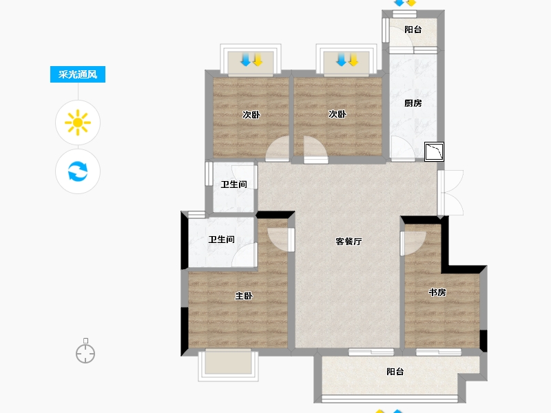 重庆-重庆市-溪山�h-78.33-户型库-采光通风