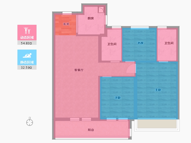 浙江省-杭州市-保利潮起云上府-77.60-户型库-动静分区