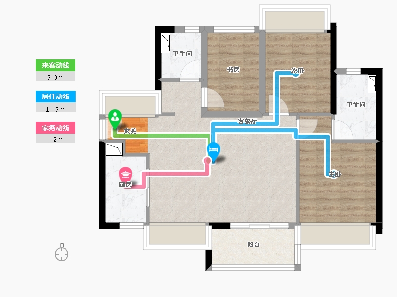 广东省-珠海市-万科第五园-70.53-户型库-动静线