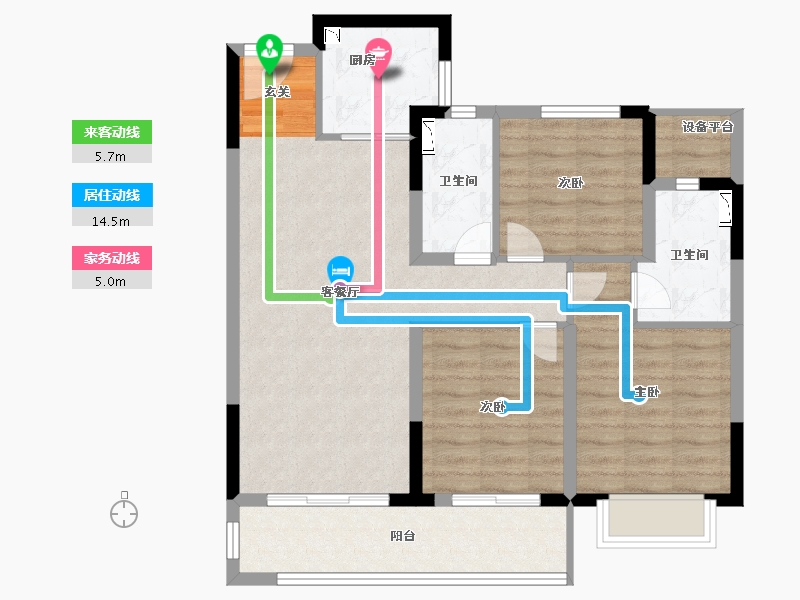 江西省-南昌市-奥园铂翠中央-86.00-户型库-动静线