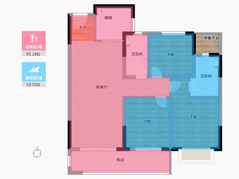 江西省-南昌市-奥园铂翠中央-86.00-户型库-动静分区