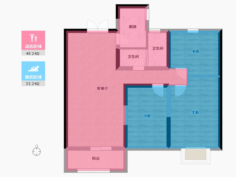 陕西省-宝鸡市-尚浦锦园-70.00-户型库-动静分区