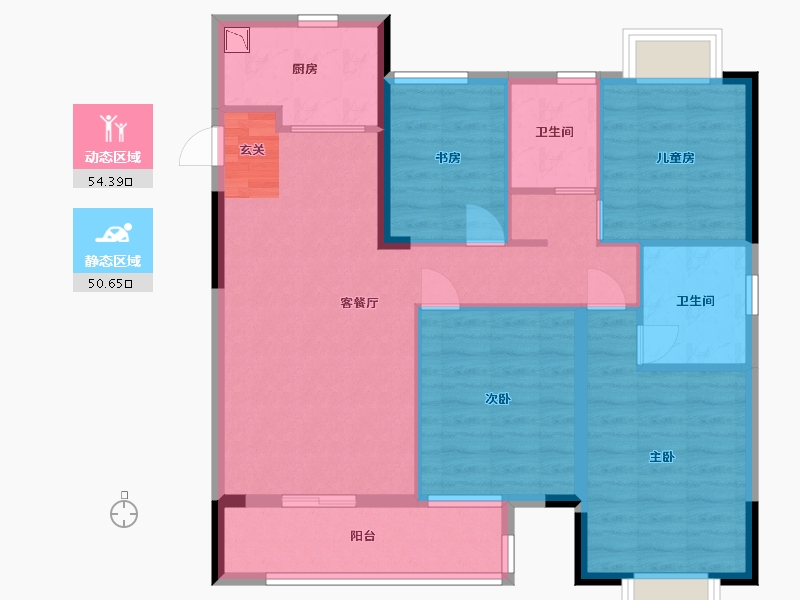 江西省-南昌市-正荣棠悦-94.38-户型库-动静分区