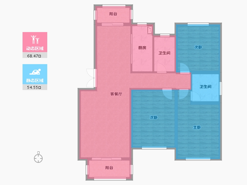 浙江省-绍兴市-恒丰金玉园-110.46-户型库-动静分区