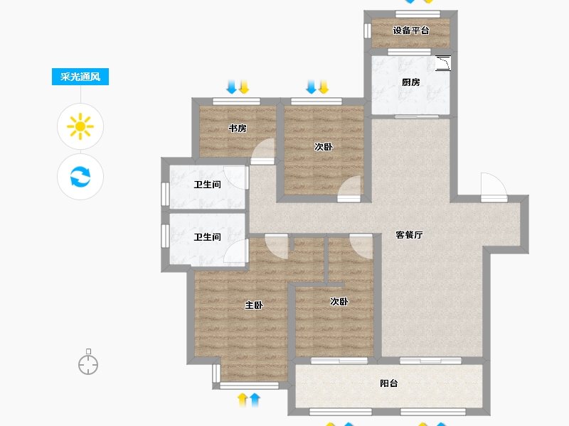 江苏省-苏州市-海玥名都-96.86-户型库-采光通风