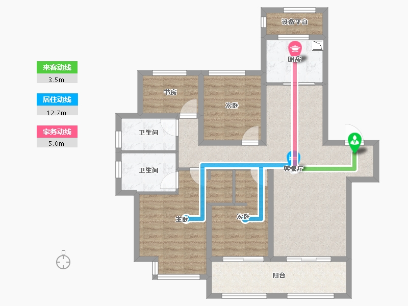 江苏省-苏州市-海玥名都-96.86-户型库-动静线