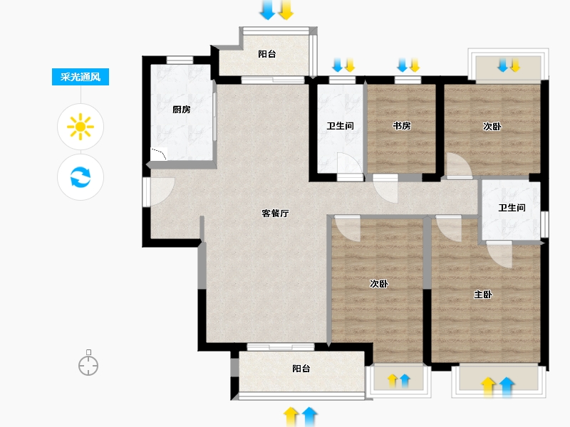 湖南省-长沙市-福天星中心-97.47-户型库-采光通风