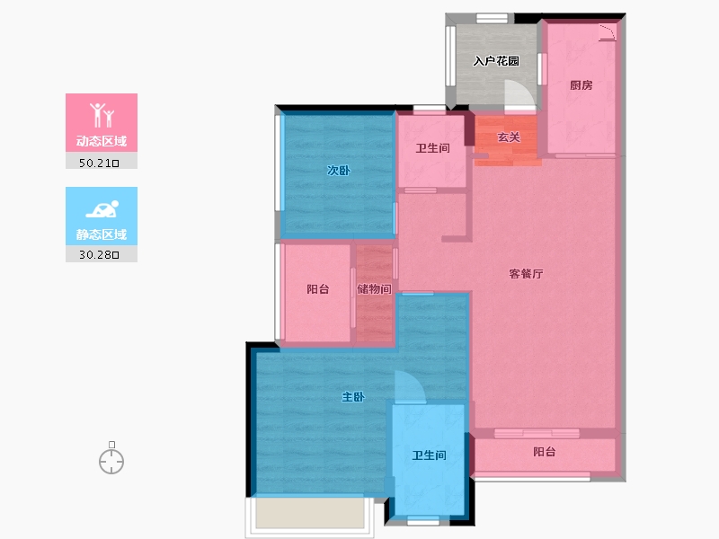 广东省-广州市-时代龙湖云来之城-75.20-户型库-动静分区