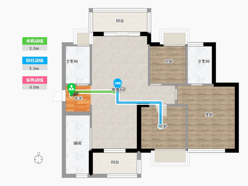 广东省-广州市-时代龙湖云来之城-77.60-户型库-动静线