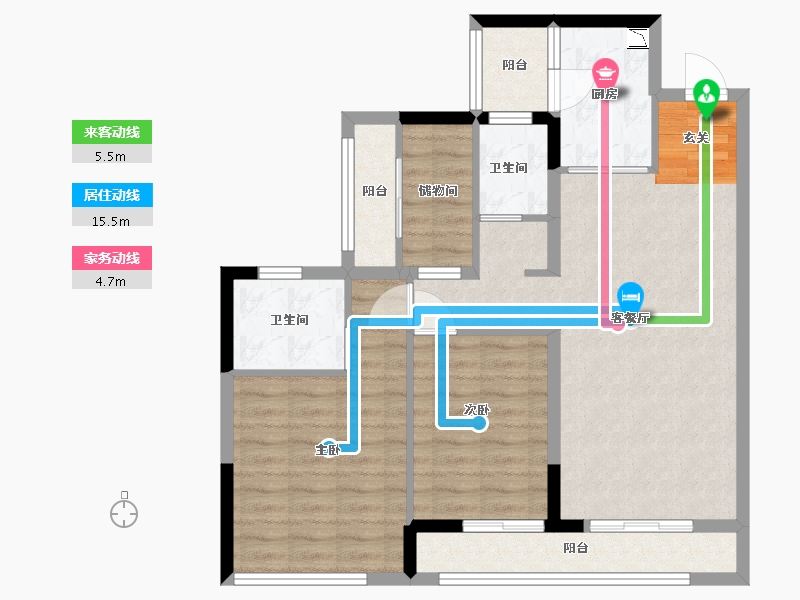 广东省-广州市-时代龙湖云来之城-84.00-户型库-动静线