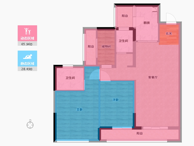 广东省-广州市-时代龙湖云来之城-84.00-户型库-动静分区