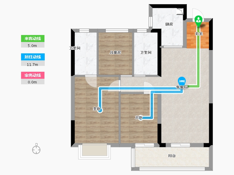 江西省-南昌市-正荣棠悦-76.45-户型库-动静线