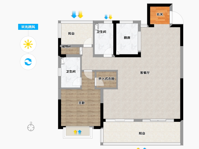 安徽省-合肥市-置地瑞玺-101.00-户型库-采光通风