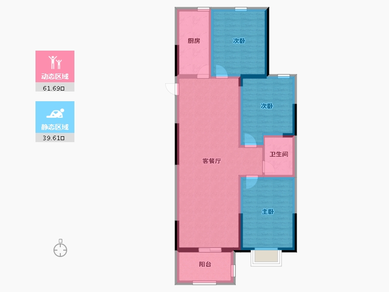 河南省-郑州市-鑫苑府-90.40-户型库-动静分区