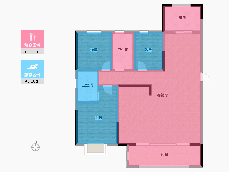 河南省-郑州市-鑫苑府-117.00-户型库-动静分区