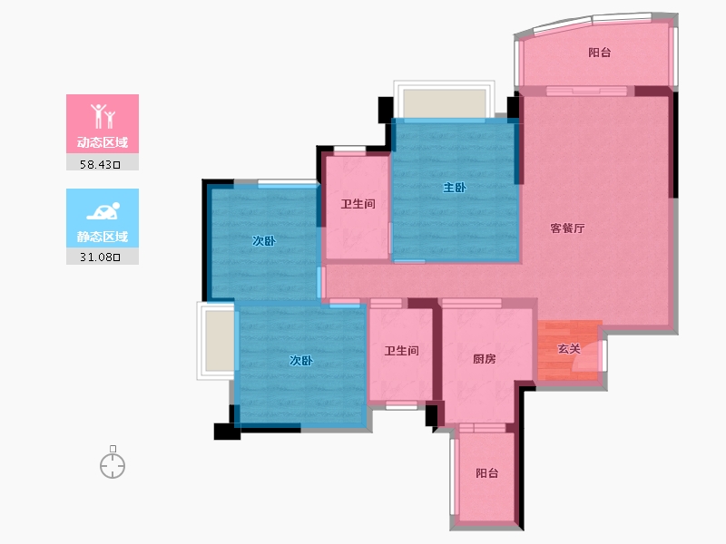 四川省-广安市-四川港投・承平盛世-79.69-户型库-动静分区