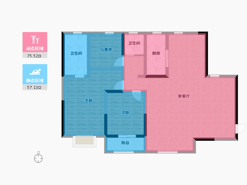 河南省-郑州市-鑫苑府-119.20-户型库-动静分区