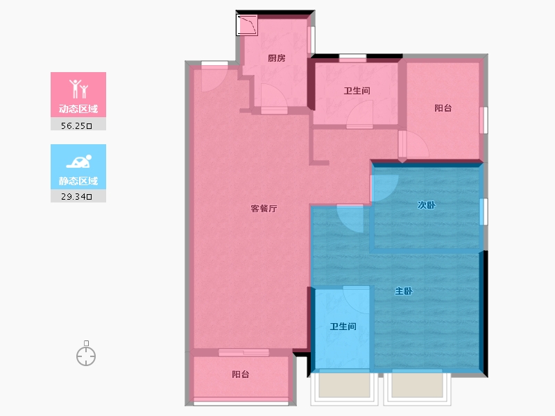 广东省-惠州市-卓越东部蔚蓝海岸-76.04-户型库-动静分区