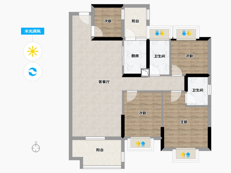 广东省-湛江市-硕基一品-93.77-户型库-采光通风