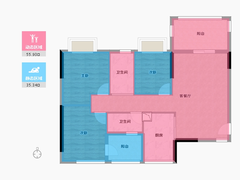 广东省-湛江市-万洲悦华府-81.58-户型库-动静分区