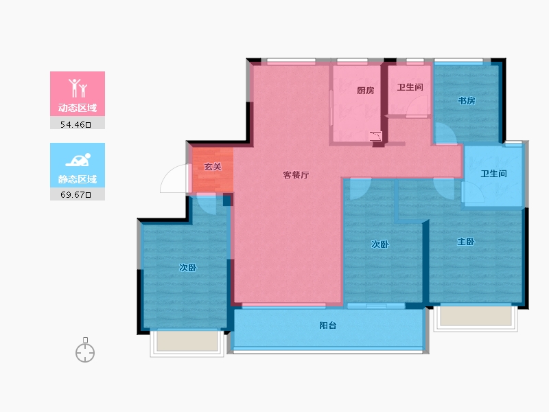 浙江省-宁波市-桂语风荷-111.48-户型库-动静分区