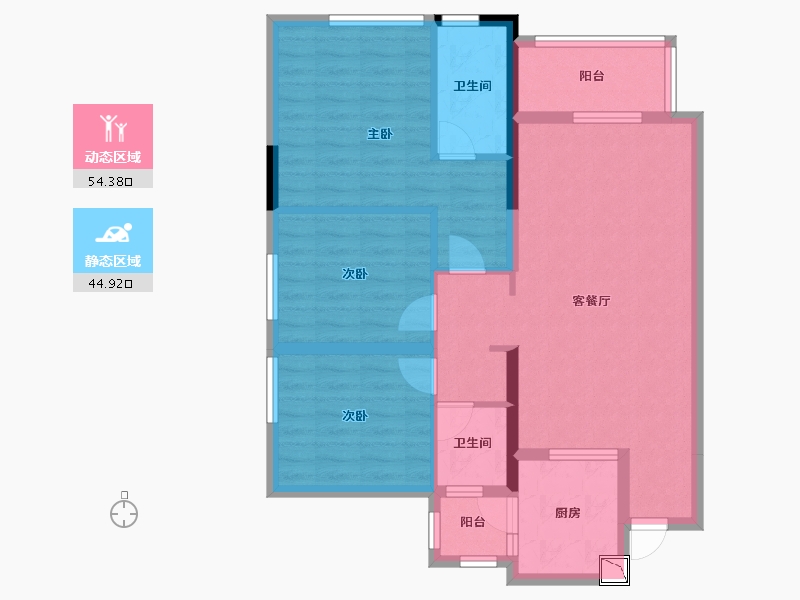 四川省-成都市-花样年家天下-88.50-户型库-动静分区