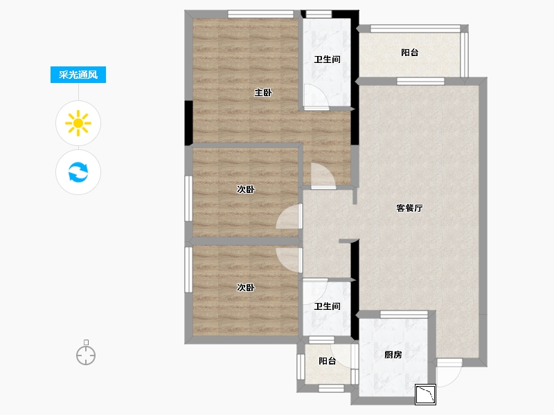 四川省-成都市-花样年家天下-88.50-户型库-采光通风