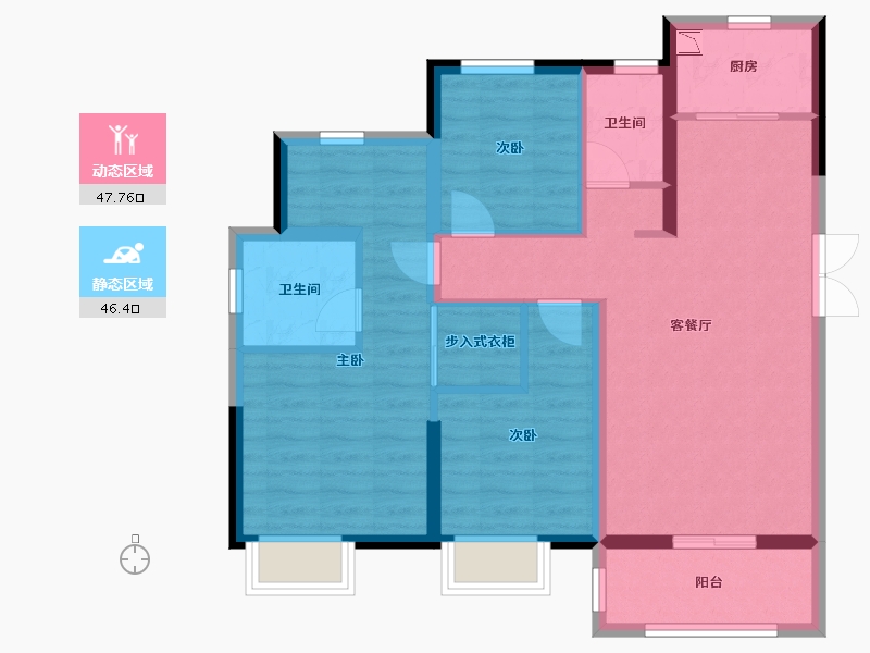 安徽省-合肥市-佳源巴黎都市-83.65-户型库-动静分区