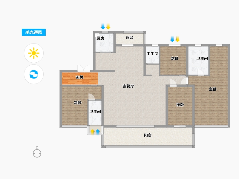 河南省-开封市-建业碧桂园天玺-189.60-户型库-采光通风