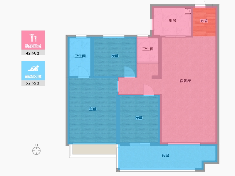 河南省-开封市-建业碧桂园天玺-92.79-户型库-动静分区