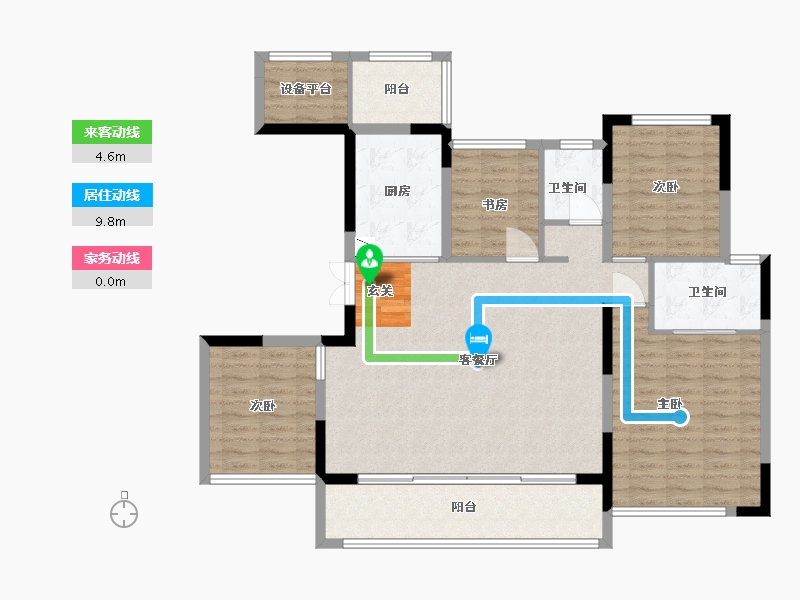 江苏省-苏州市-南山观枫四季花园-116.80-户型库-动静线