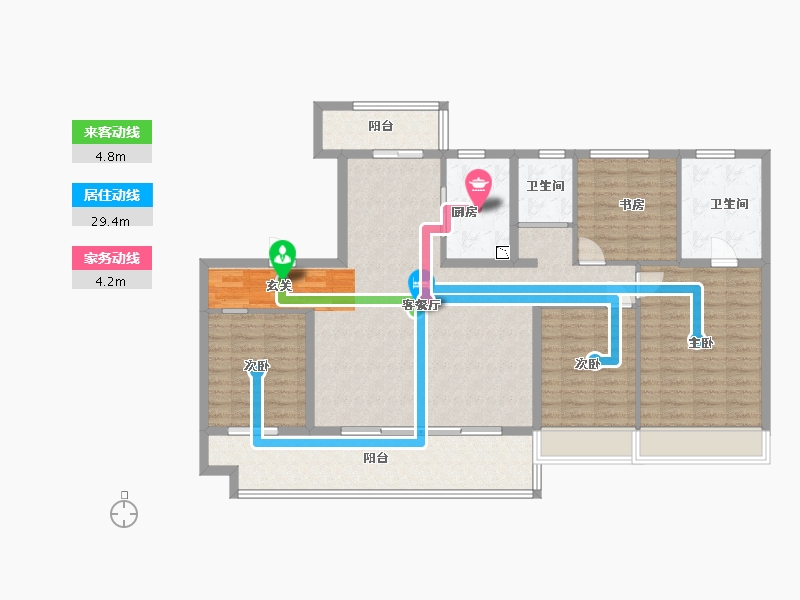 河南省-开封市-建业碧桂园天玺-129.60-户型库-动静线