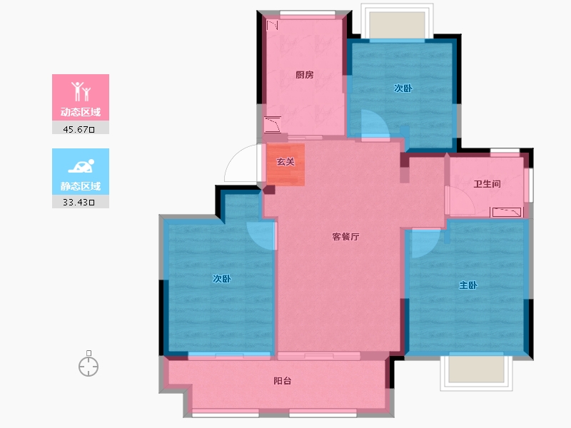 江苏省-南京市-汤山颐和府-70.23-户型库-动静分区