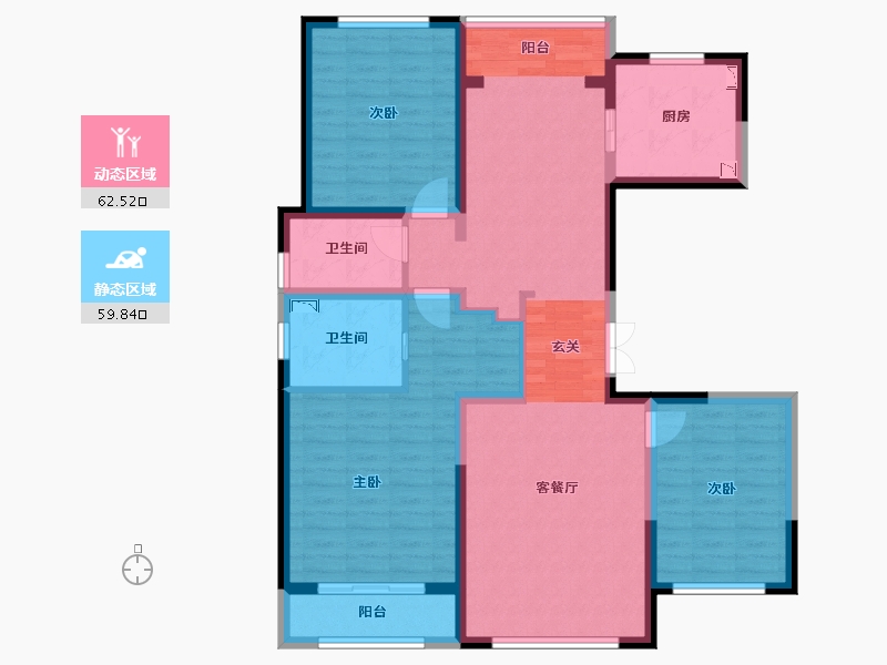 河北省-廊坊市-俪景嘉园-108.79-户型库-动静分区