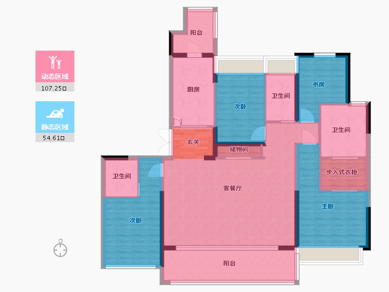 江苏省-苏州市-南山观枫四季花园-146.39-户型库-动静分区