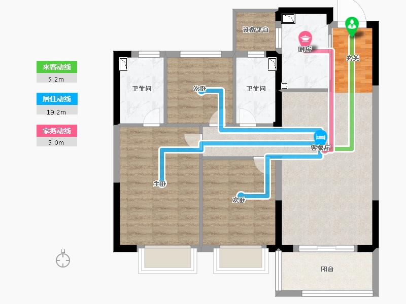 浙江省-宁波市-潮悦南塘-77.07-户型库-动静线