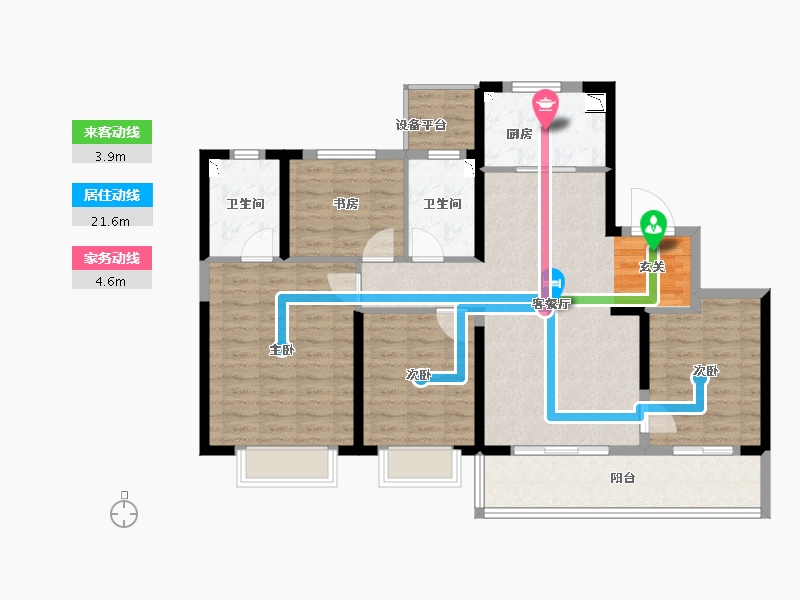 浙江省-宁波市-潮悦南塘-111.00-户型库-动静线