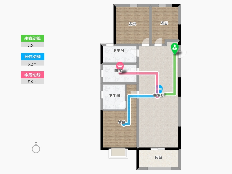 河南省-郑州市-鑫苑府-102.40-户型库-动静线