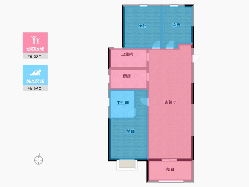 河南省-郑州市-鑫苑府-102.40-户型库-动静分区