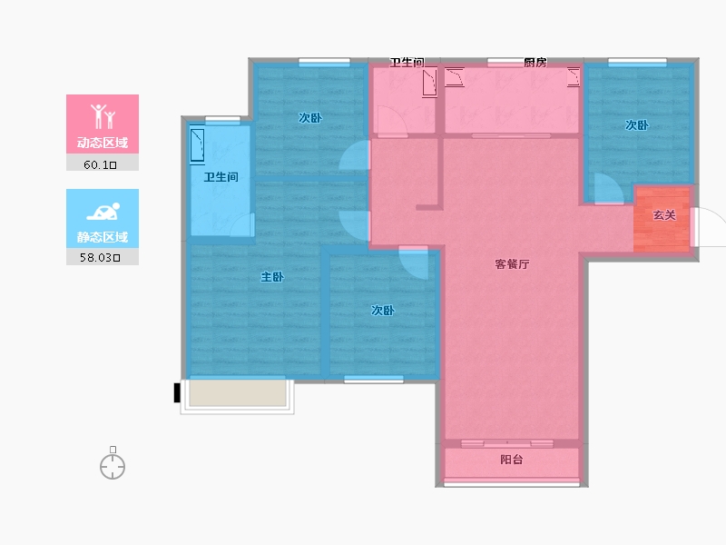 甘肃省-兰州市-万科时代之光-104.76-户型库-动静分区