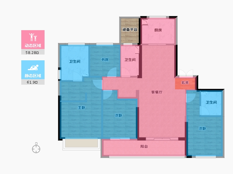 浙江省-宁波市-荣安江枫晓月-110.56-户型库-动静分区