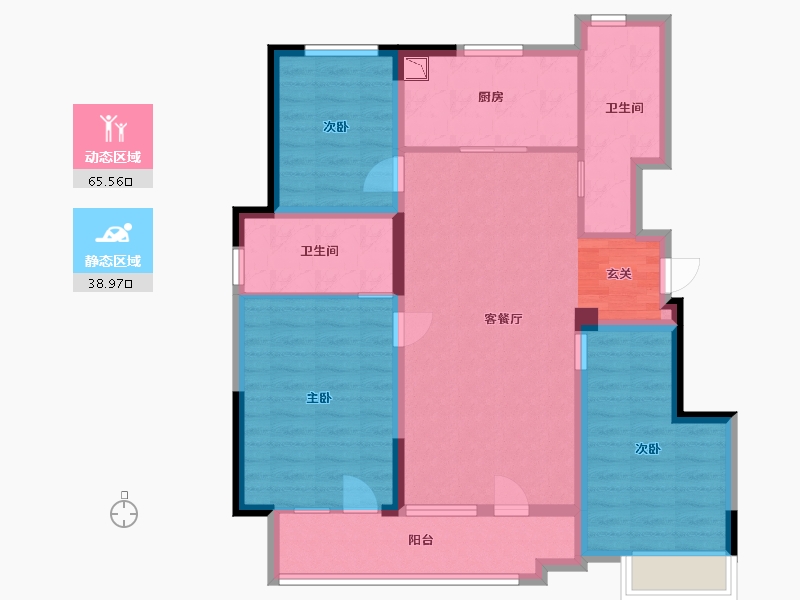 山东省-烟台市-世茂揽樾-92.80-户型库-动静分区